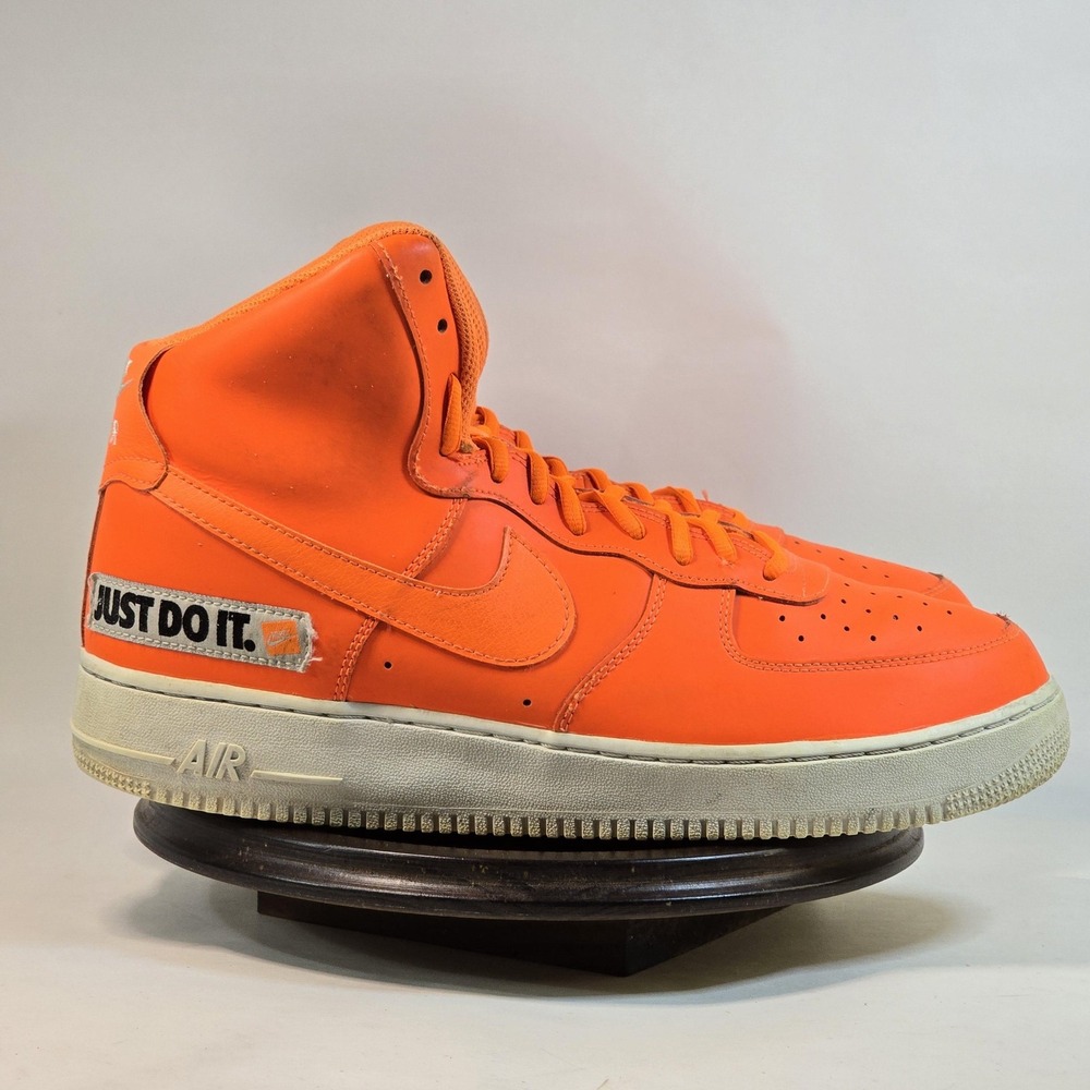 Nike Air Force 1 High Shoes Mens Size 12 Orange Just Do It BQ6474-800 Basketball